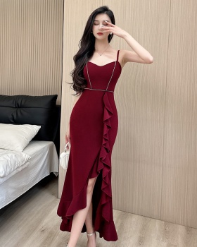 Sexy light luxury small dress wrapped chest evening dress