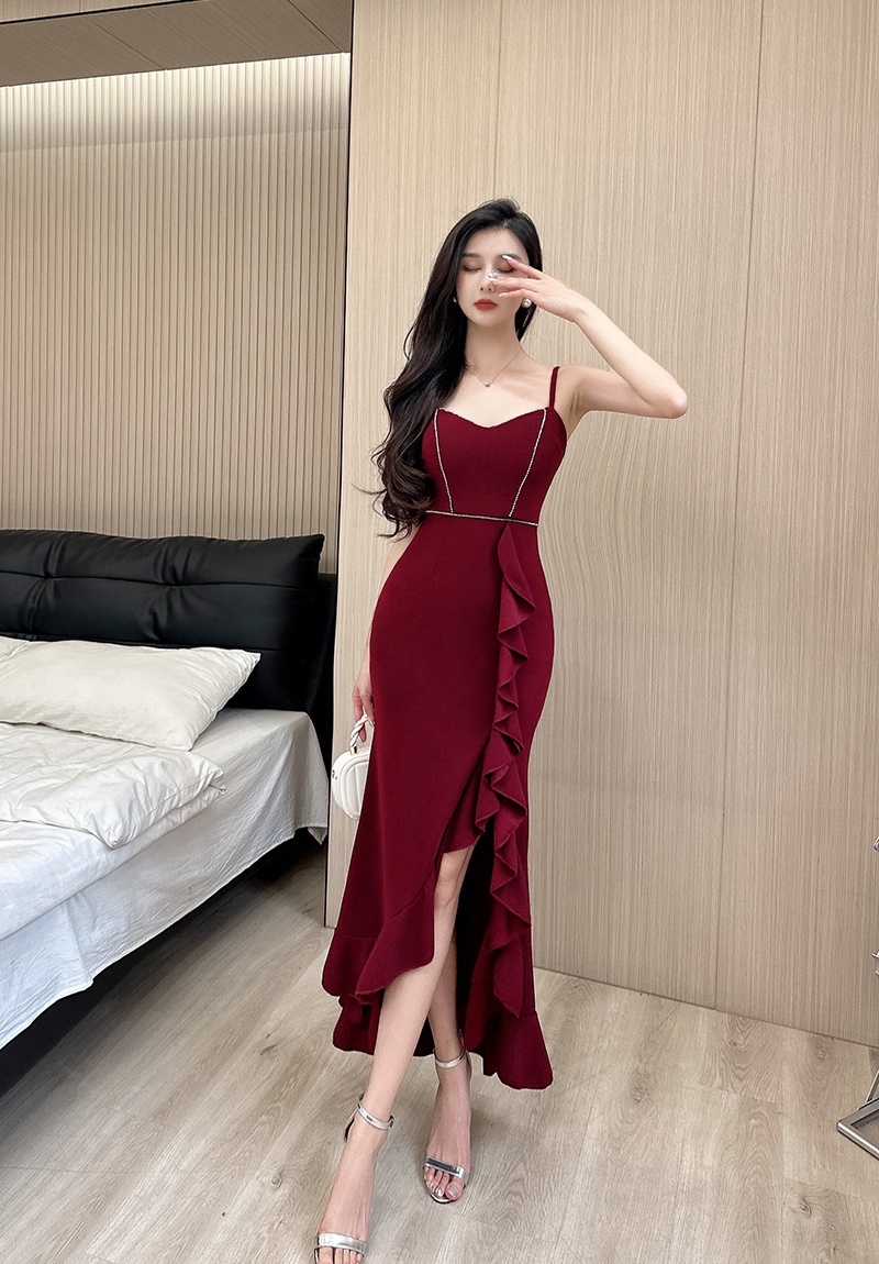 Sexy light luxury small dress wrapped chest evening dress