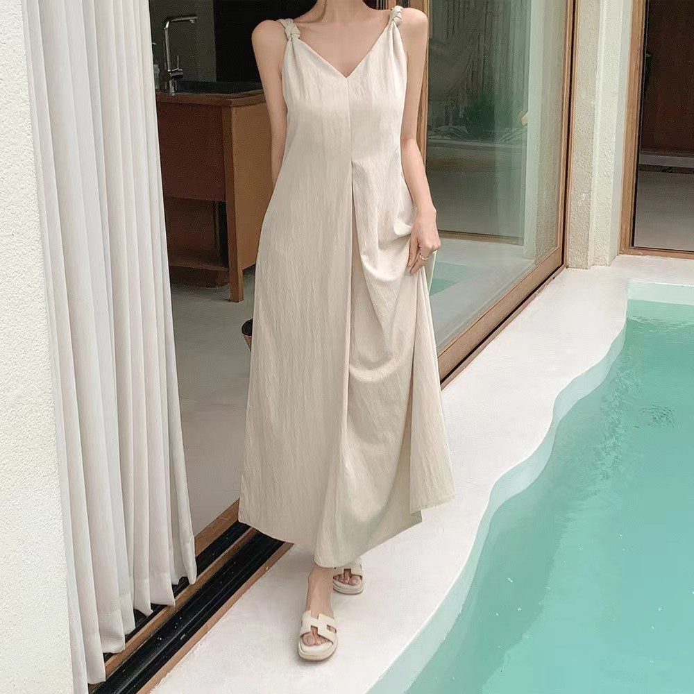 Sling loose niche temperament sleeveless Korean style dress