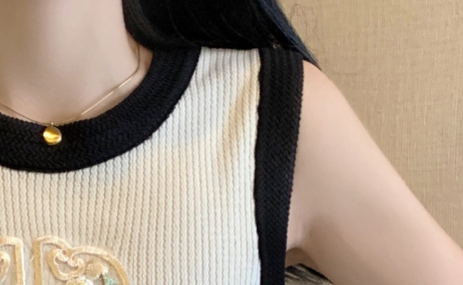 Knitted ice silk Chinese style thin sling summer vest