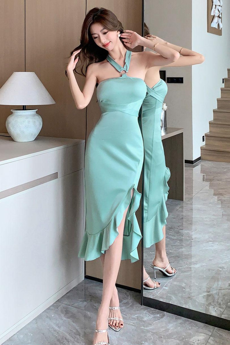 Vacation sexy halter formal dress liangsi enticement dress