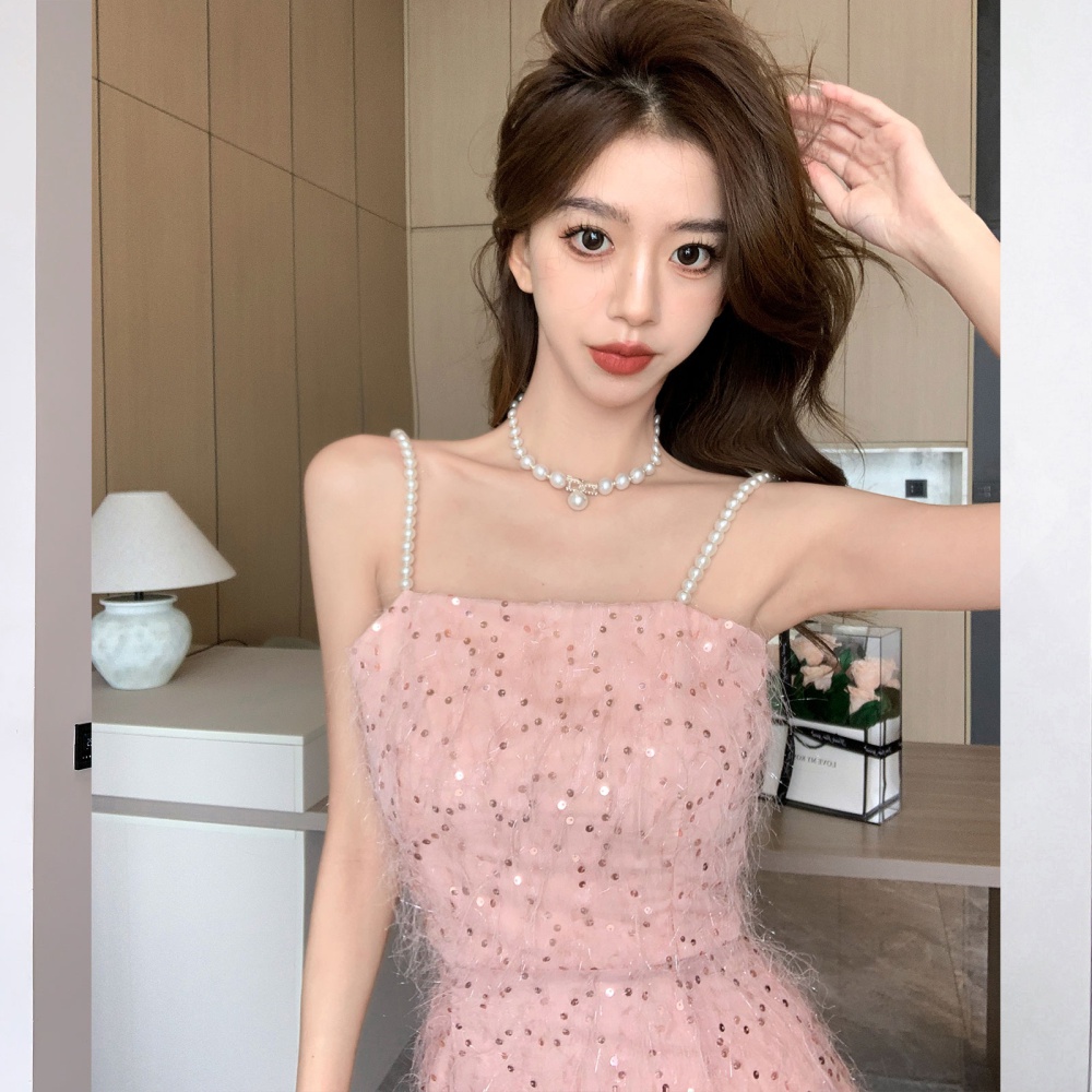 Sequins beautiful dress light luxury formal dress