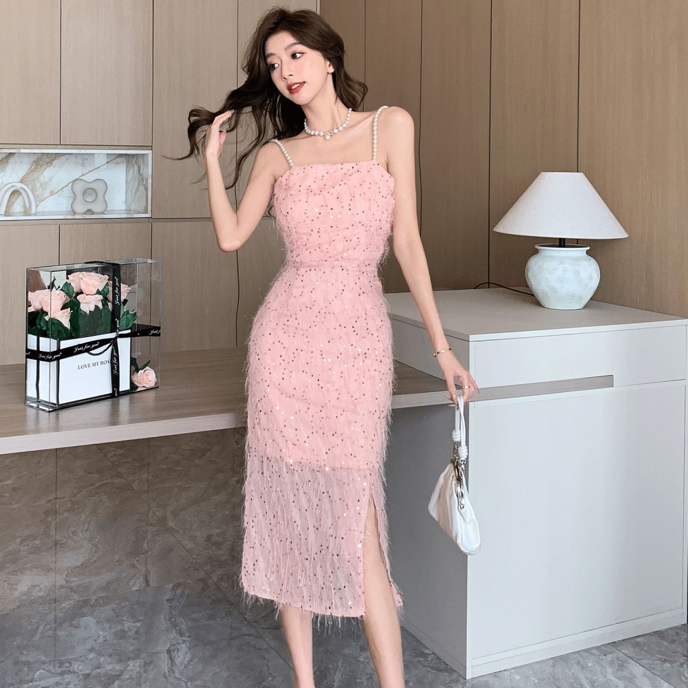 Sequins beautiful dress light luxury formal dress