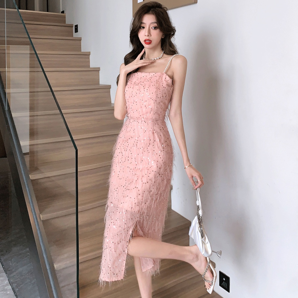 Sequins beautiful dress light luxury formal dress