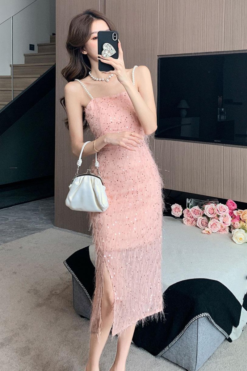 Sequins beautiful dress light luxury formal dress