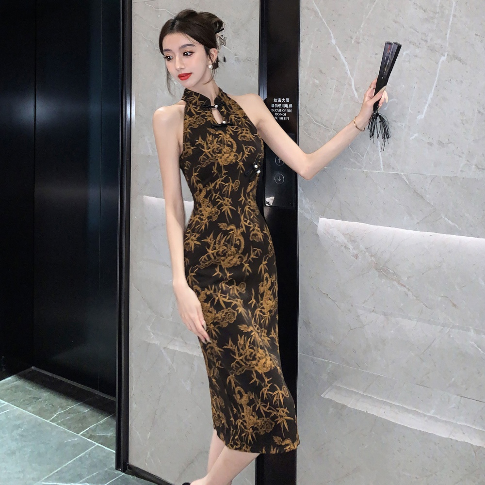 Light summer cheongsam slim retro dress