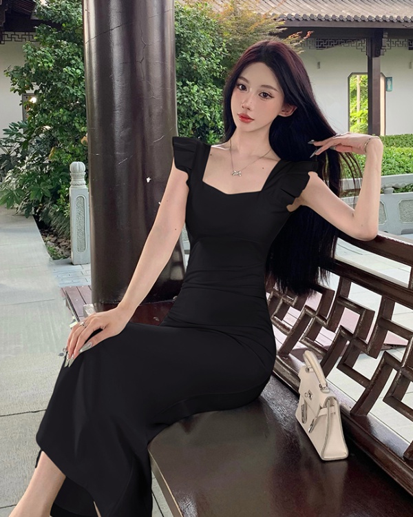 Slim temperament ladies dress mermaid long sleeveless dress