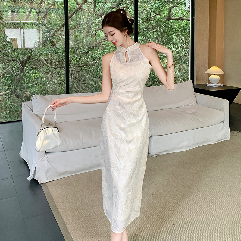 Retro Chinese style dress summer hollow cheongsam