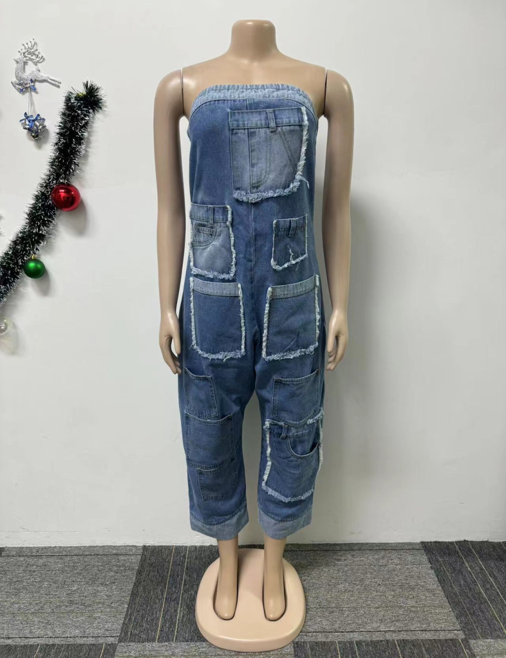 European style work clothing washed jumpsuit