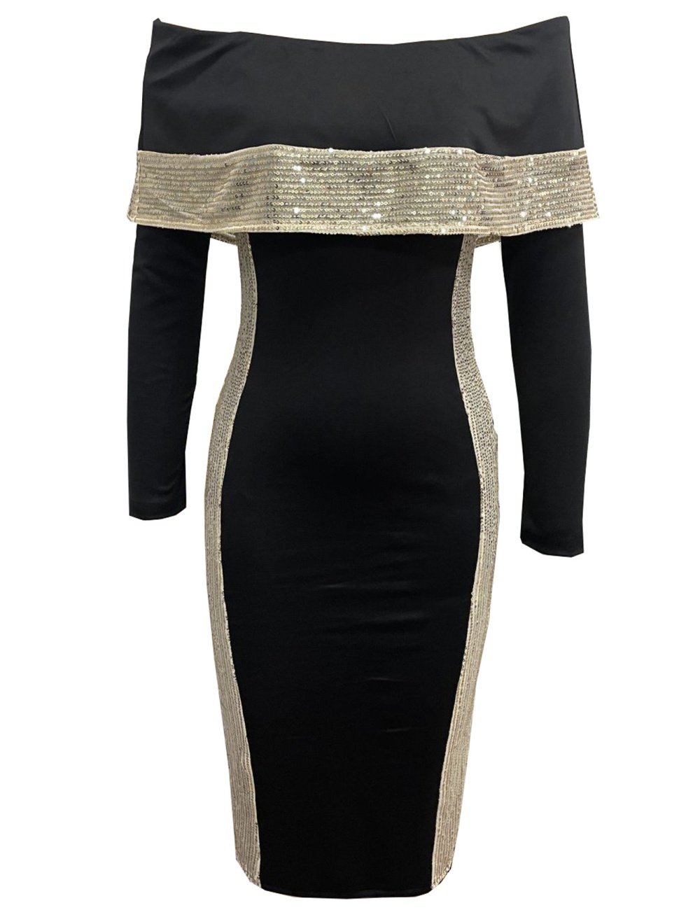 Long sleeve European style split dress for women