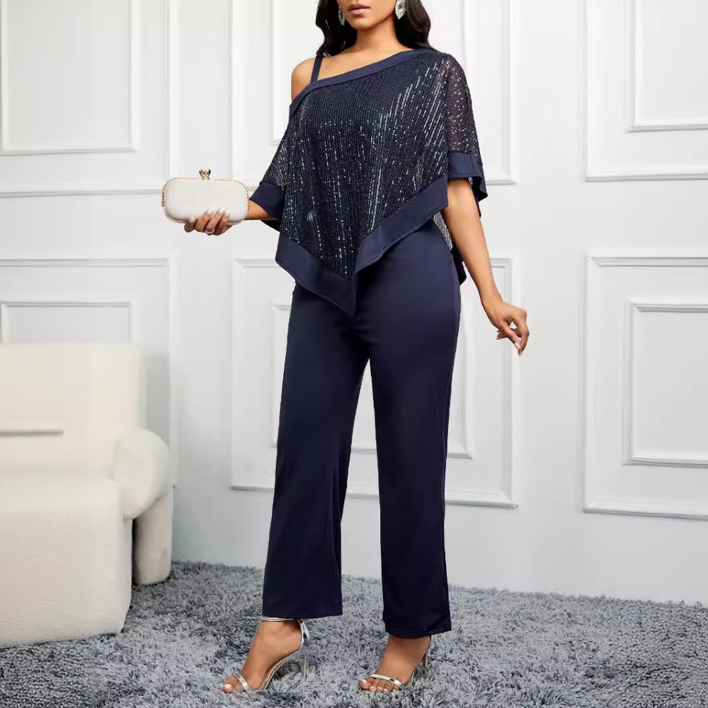 Elegant spring and summer shawl pure jumpsuit for women