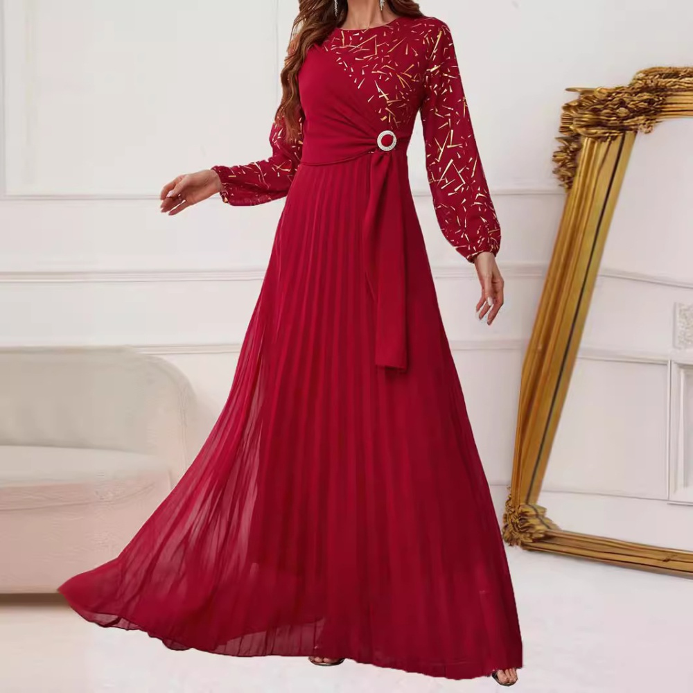 Elegant crimp sexy long sleeve dress for women