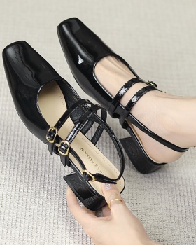 France style retro high-heeled shoes thick shoes