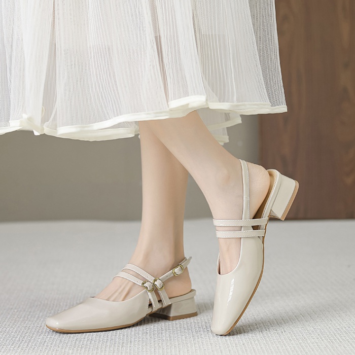 France style retro high-heeled shoes thick shoes