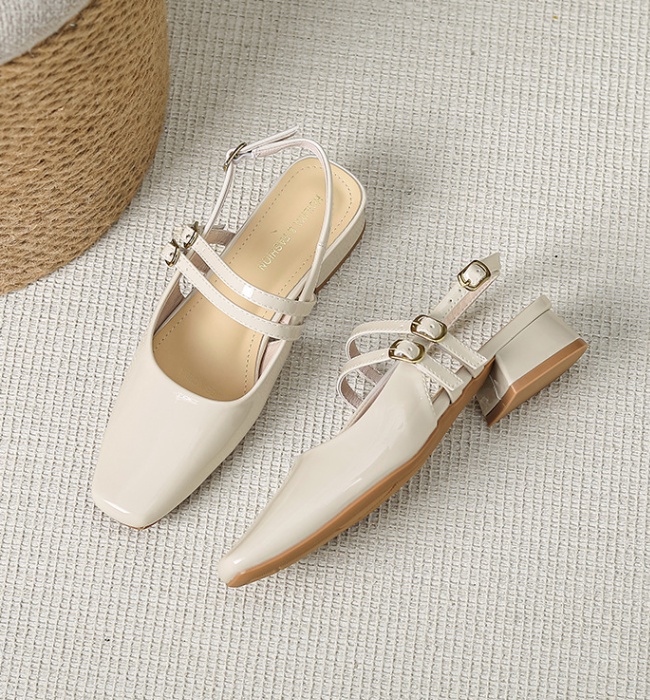 France style retro high-heeled shoes thick shoes