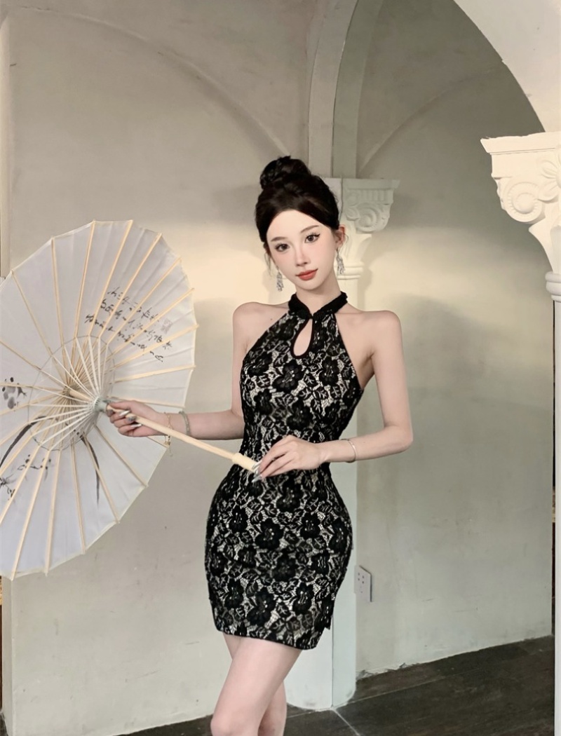 Lace sexy dress slim cheongsam