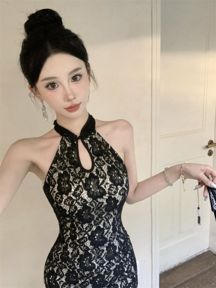 Lace sexy dress slim cheongsam