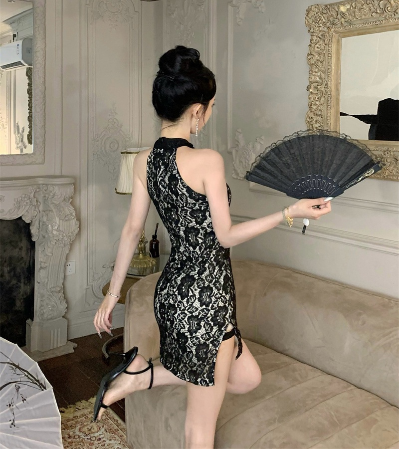 Lace sexy dress slim cheongsam