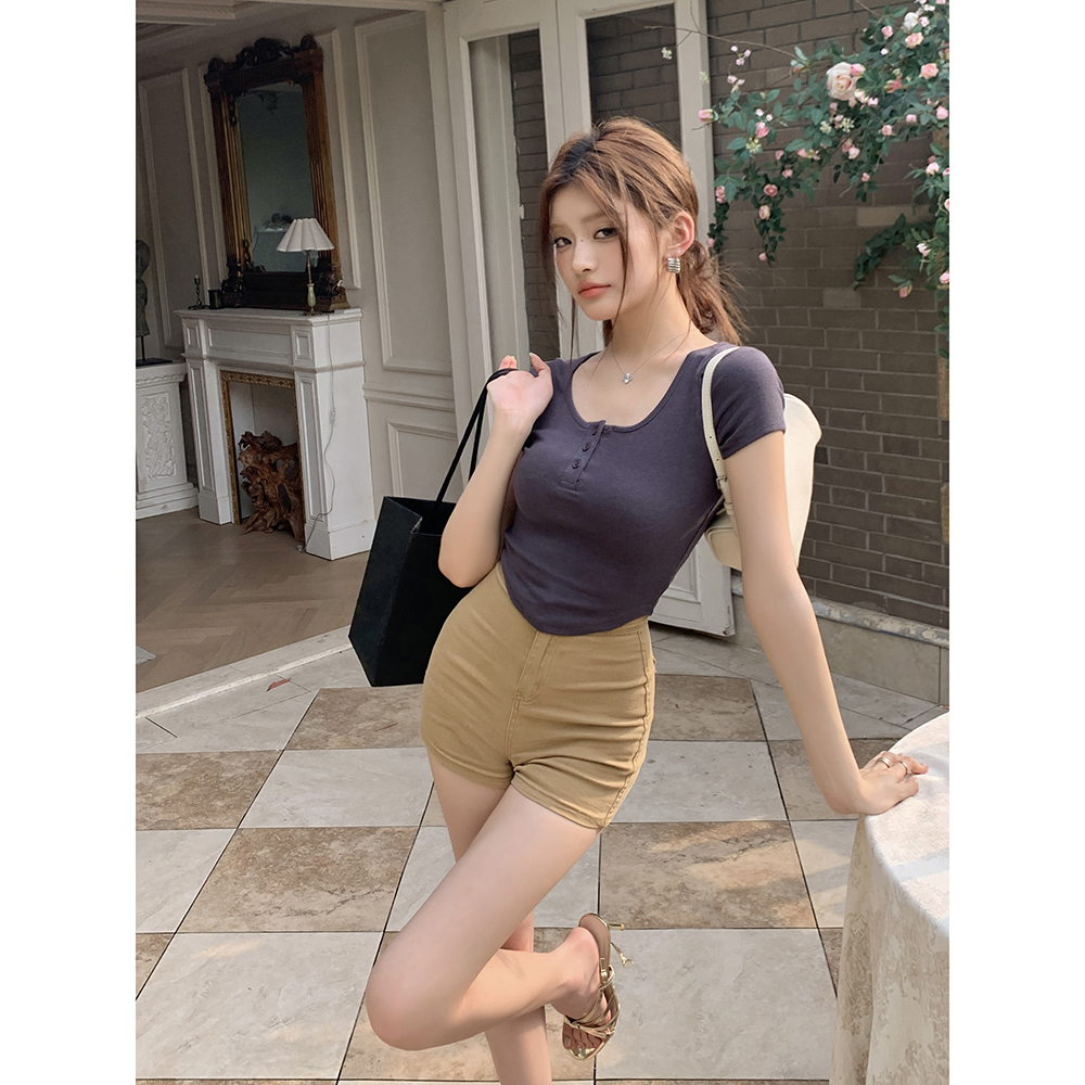 Summer short sleeve T-shirt short colors tops