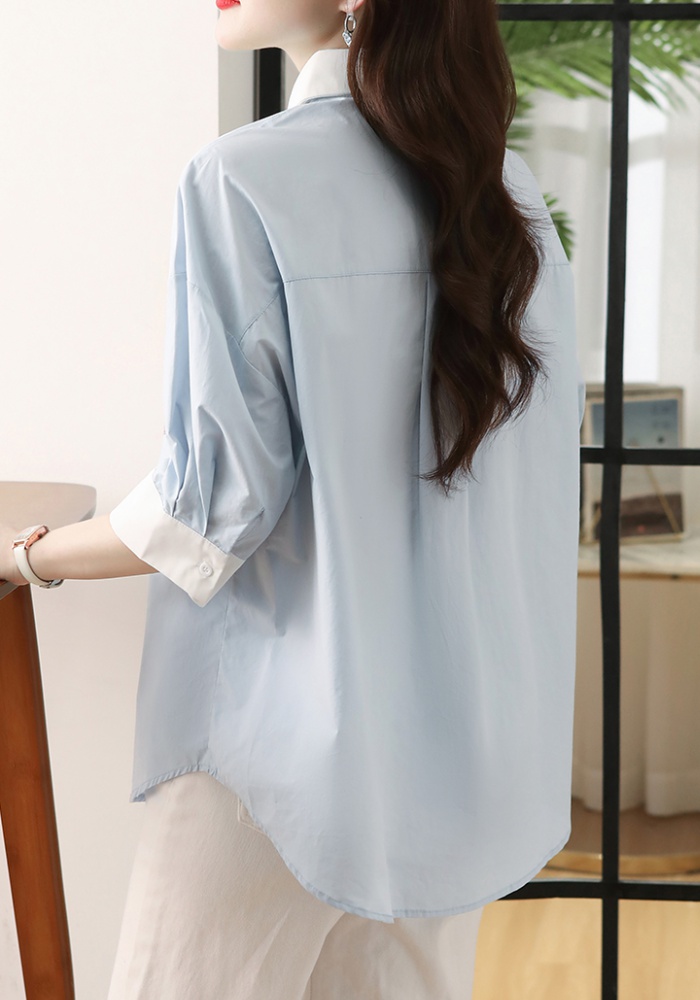 Short sleeve loose tops pocket printing shirt for women