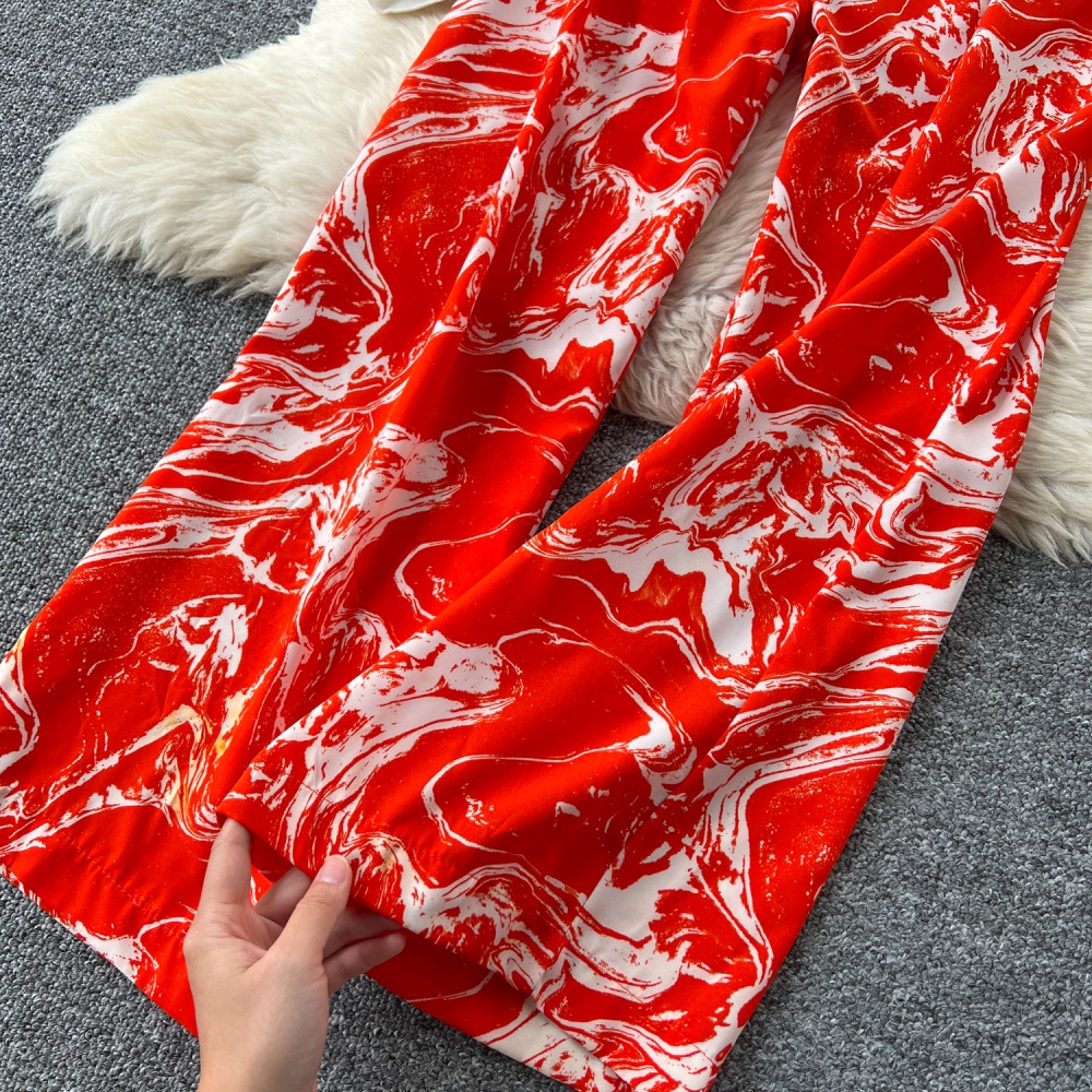 Printing cardigan all-match shawl 2pcs set for women