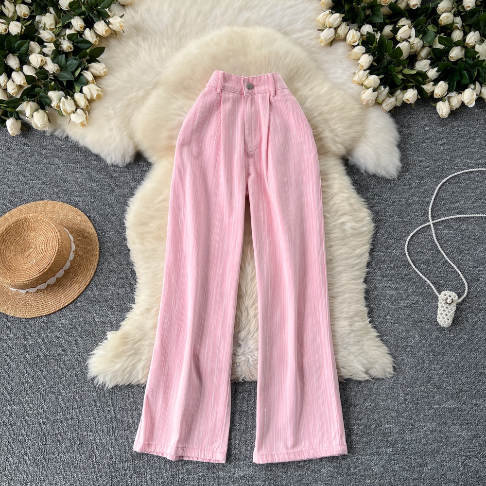 High waist summer jeans drape sweet long pants for women