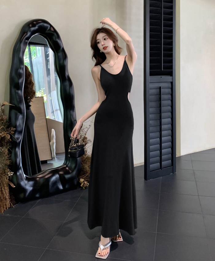 Sexy hollow niche dress spicegirl slim long dress