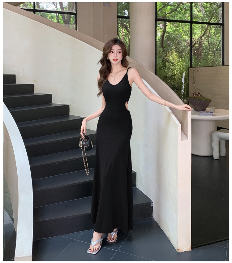 Sexy hollow niche dress spicegirl slim long dress