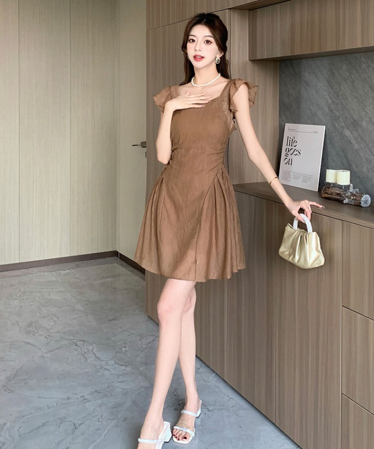 Pinched waist temperament dress bubble T-back for women