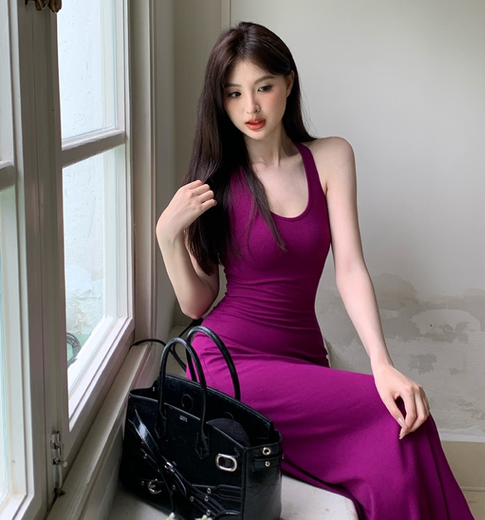 Package hip sexy halter dress slim summer Casual long dress