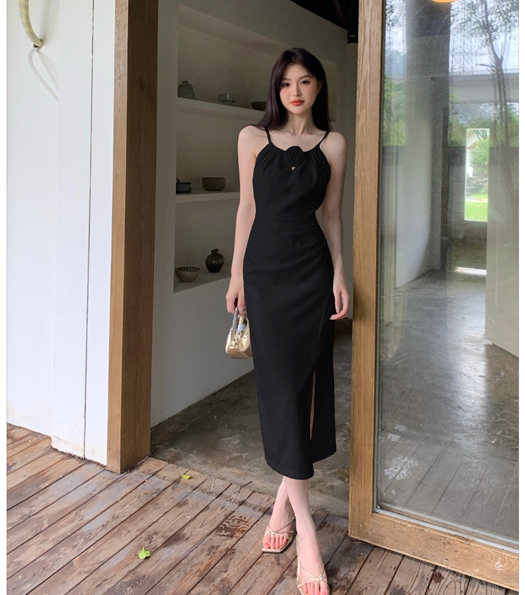 Summer halter long dress France style temperament dress