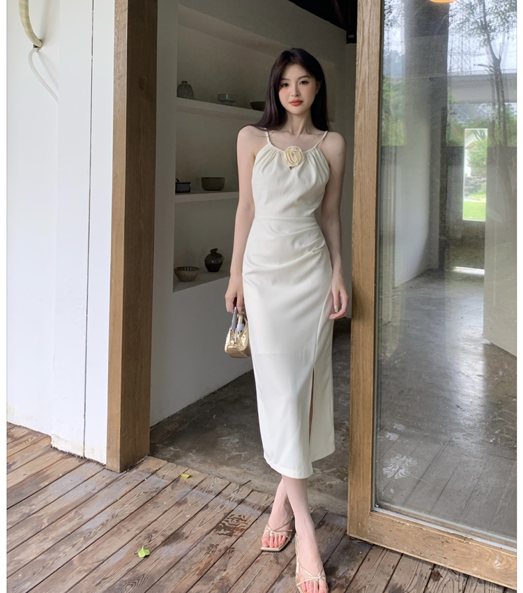 Summer halter long dress France style temperament dress