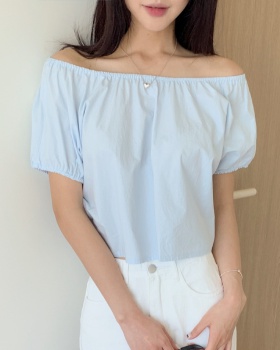 Drawstring Korean style shirt strapless tops