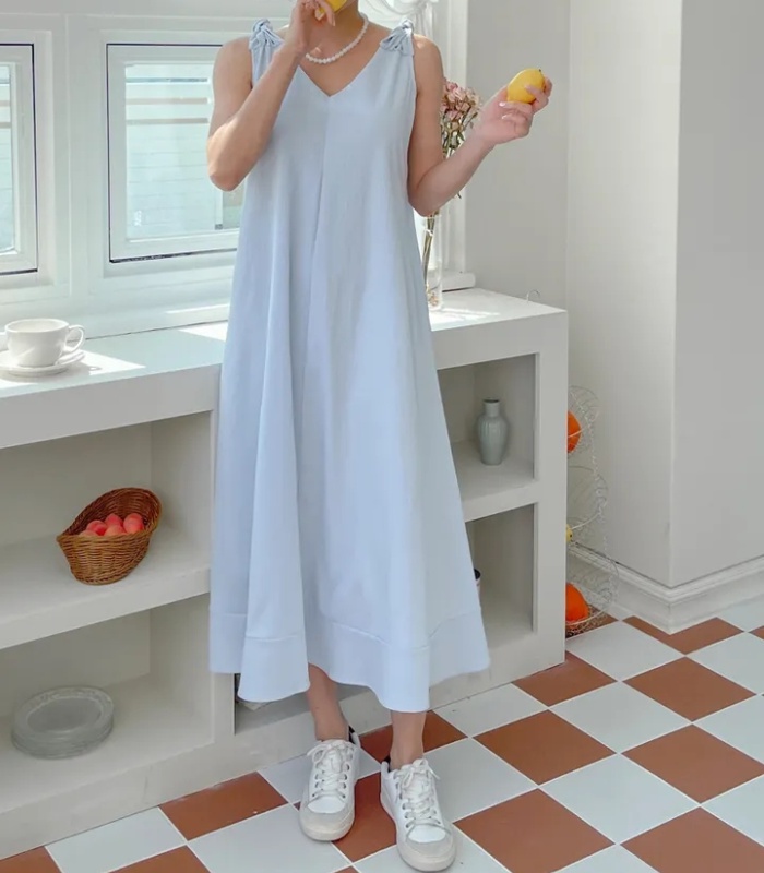 Casual Korean style tender summer simple sling dress