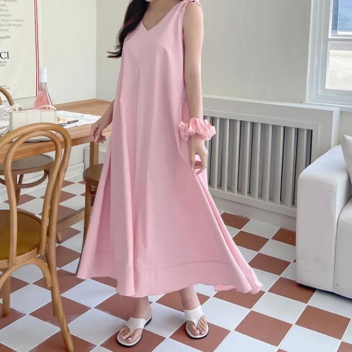 Casual Korean style tender summer simple sling dress