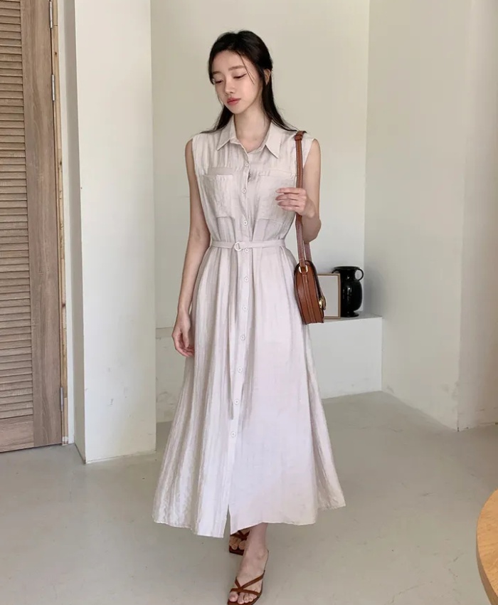 Frenum temperament retro simple lapel dress