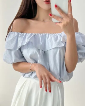 Niche short France style shirt summer puff sleeve tops