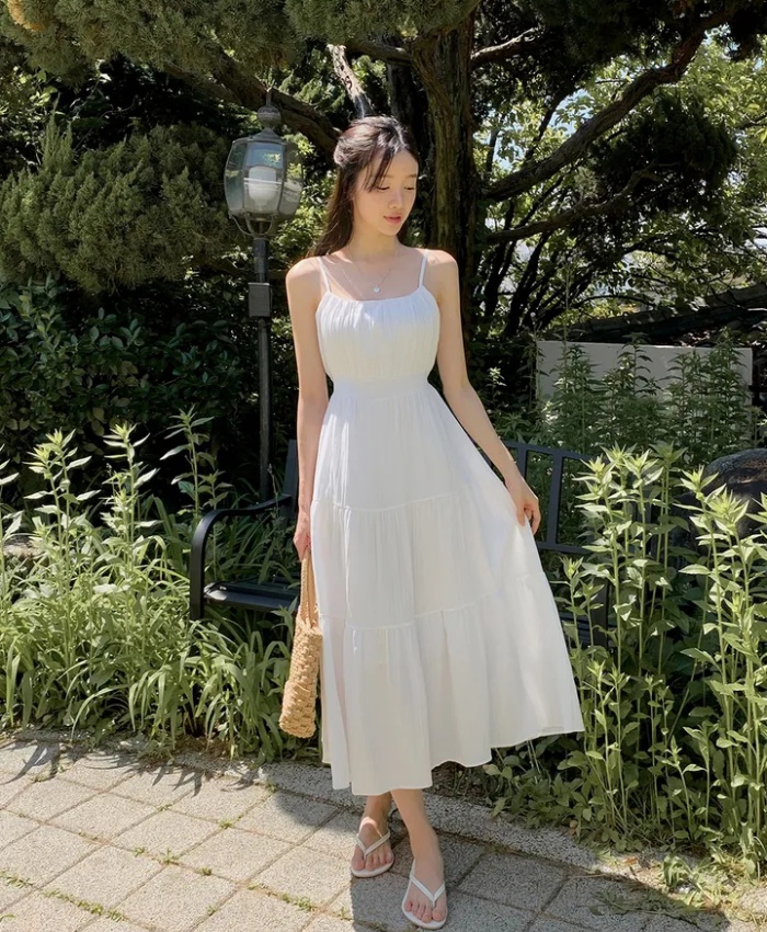 Summer square collar tender Casual Korean style dress