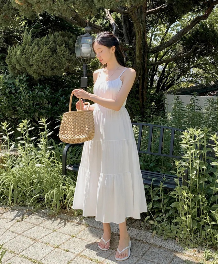 Summer square collar tender Casual Korean style dress