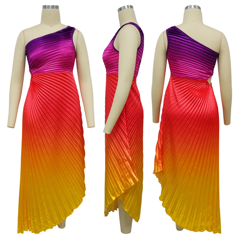 Fashion European style crimp printing dress for women