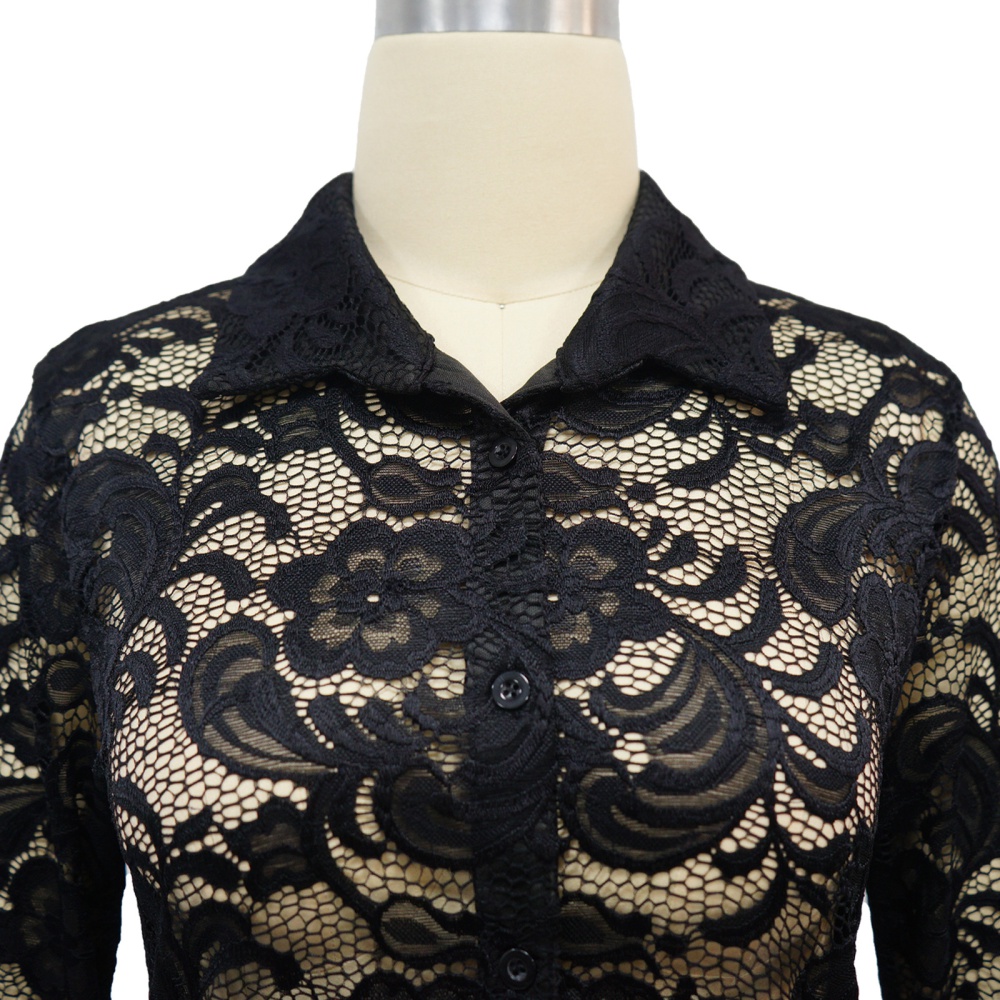 Fashion sexy lace patterns European style shirt a set