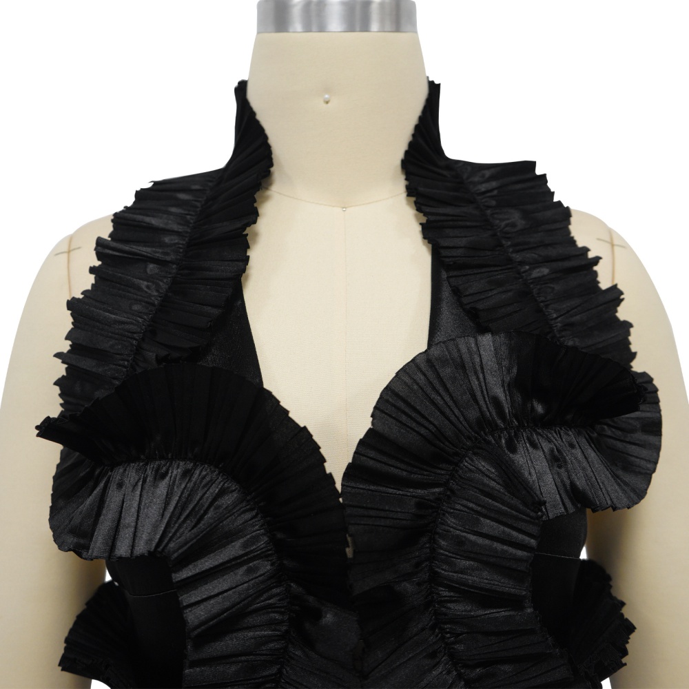 Sleeveless split fashion crimp skirt a set for women