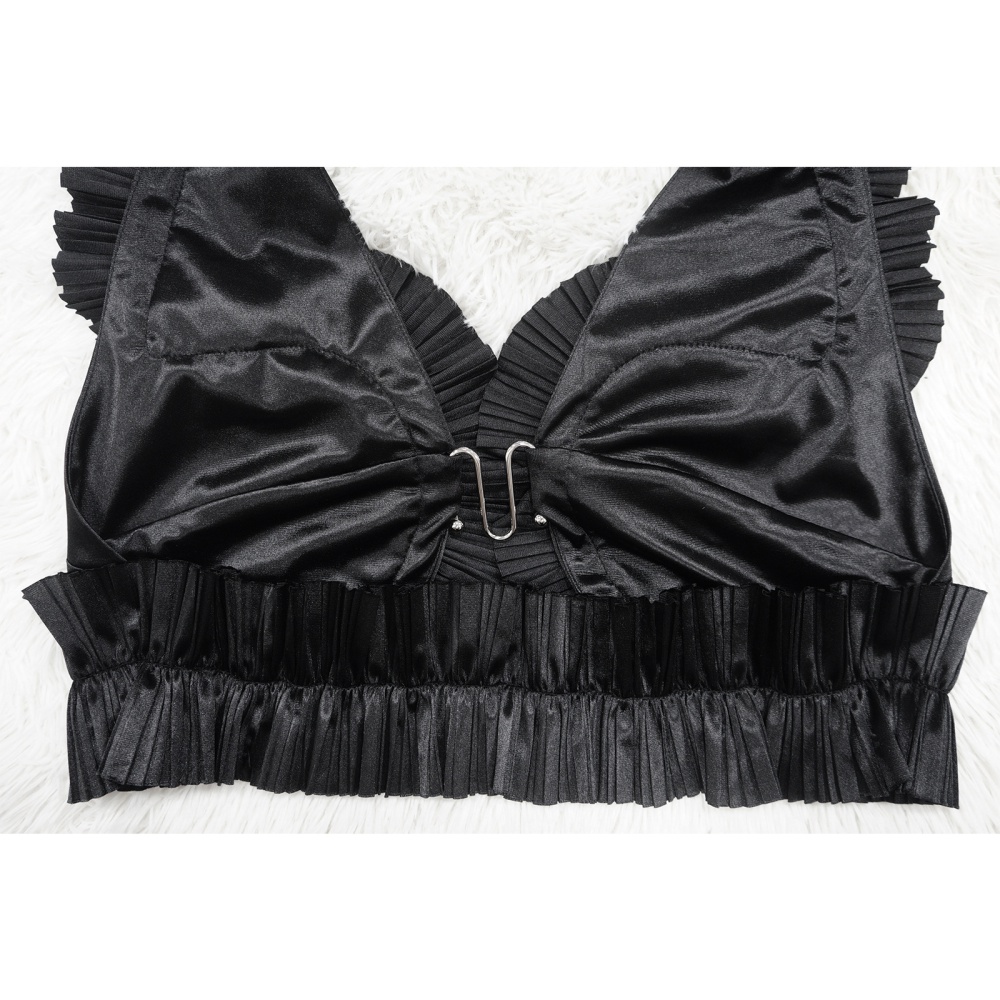 Sleeveless split fashion crimp skirt a set for women