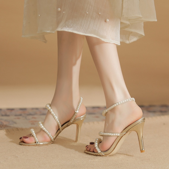 Open toe sandals high-heeled shoes for women