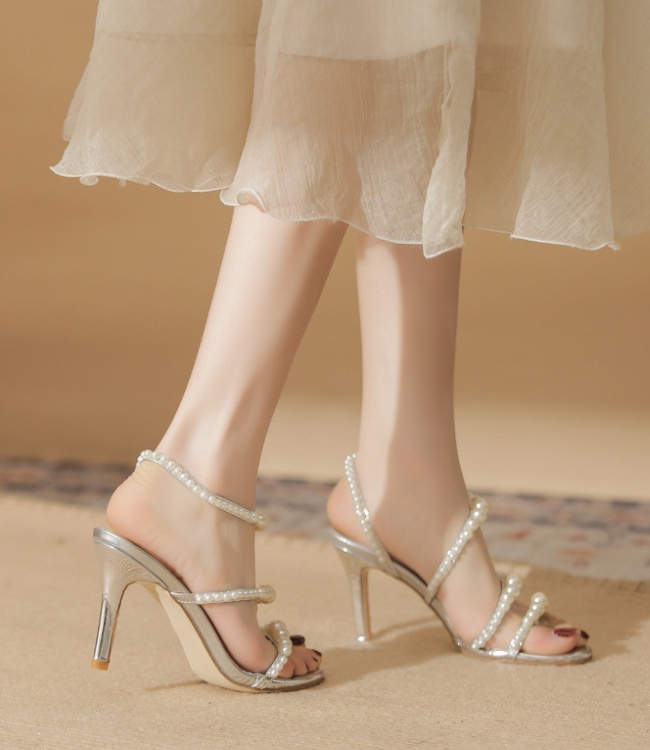 Open toe sandals high-heeled shoes for women