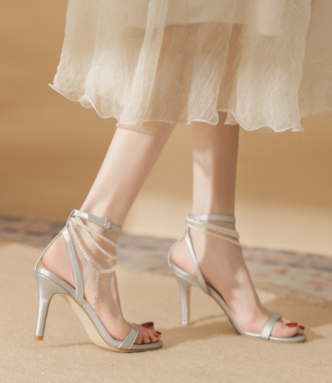 France style summer sandals temperament high-heeled shoes