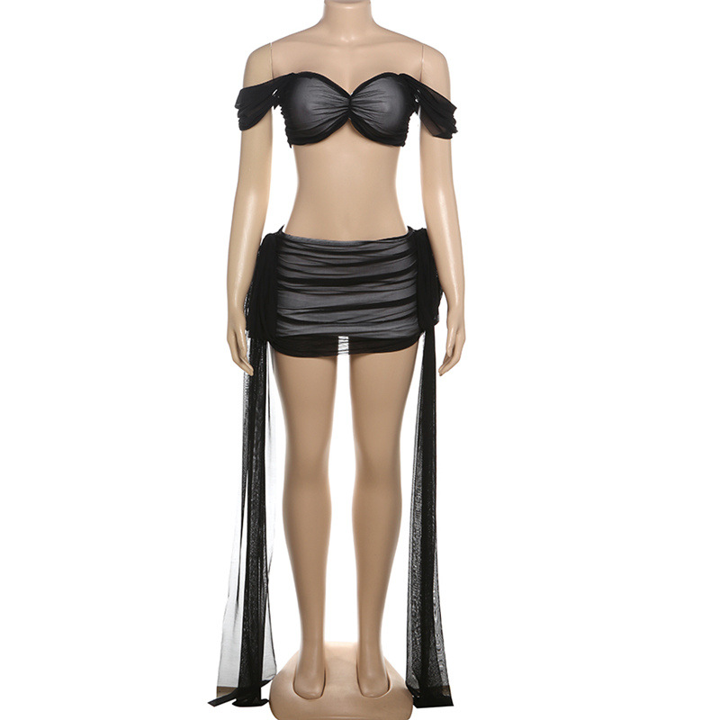 Sexy navel high waist streamer skirt for women