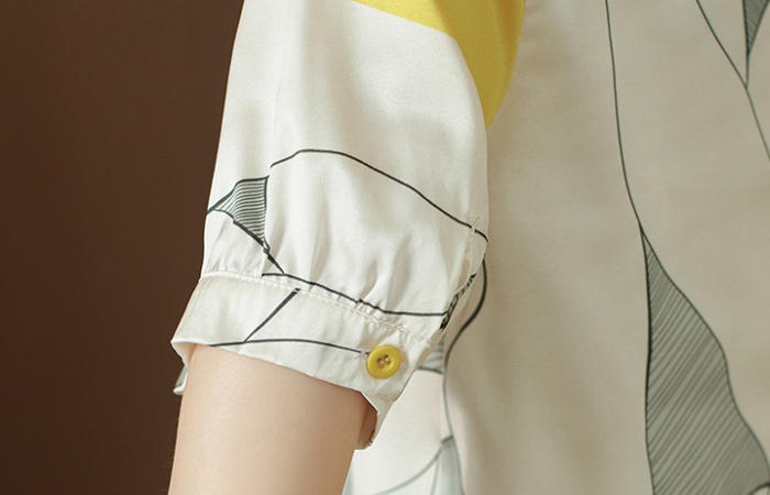 Short sleeve Western style shirt silk tops for women