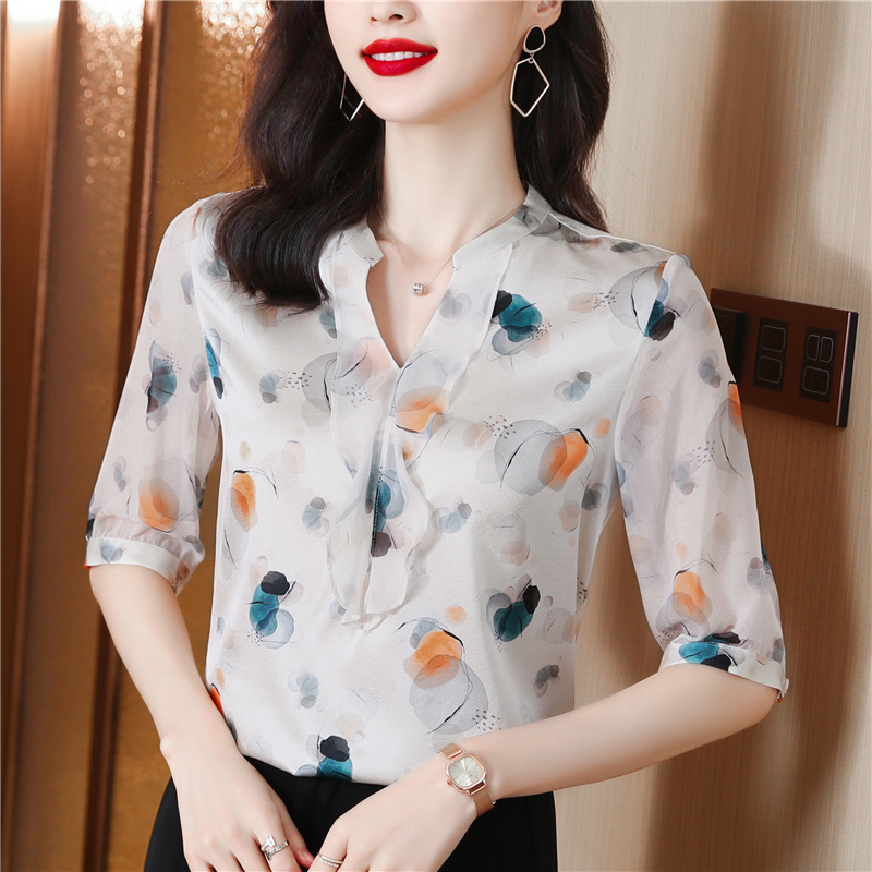 Real silk tops shirt for women