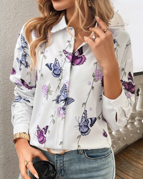 Printing tops spring and summer cardigan for women